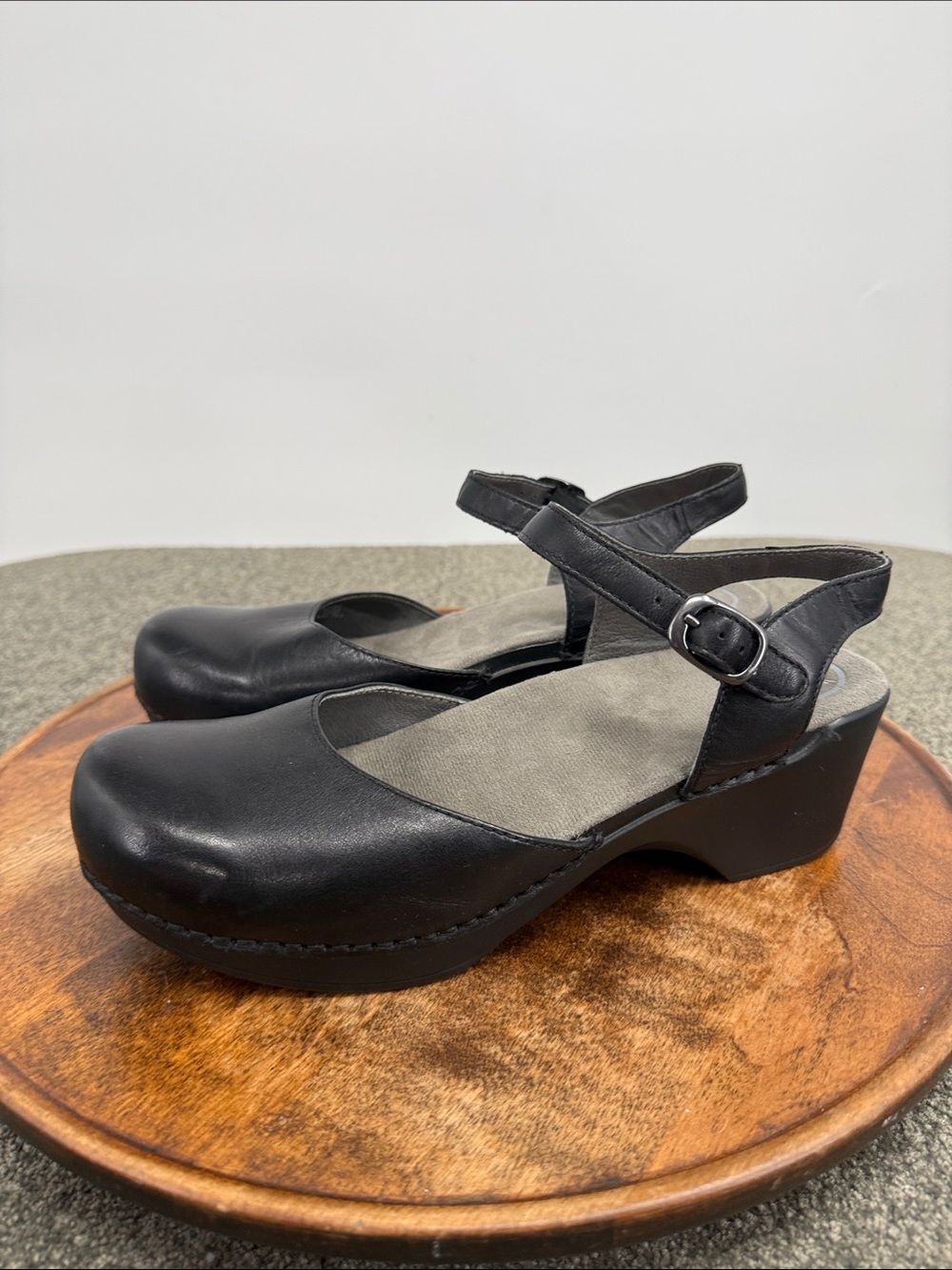 Dansko Shoes Wm 42 US 11.5-12 Black Leather Sam Mary Jane Clog Comfort